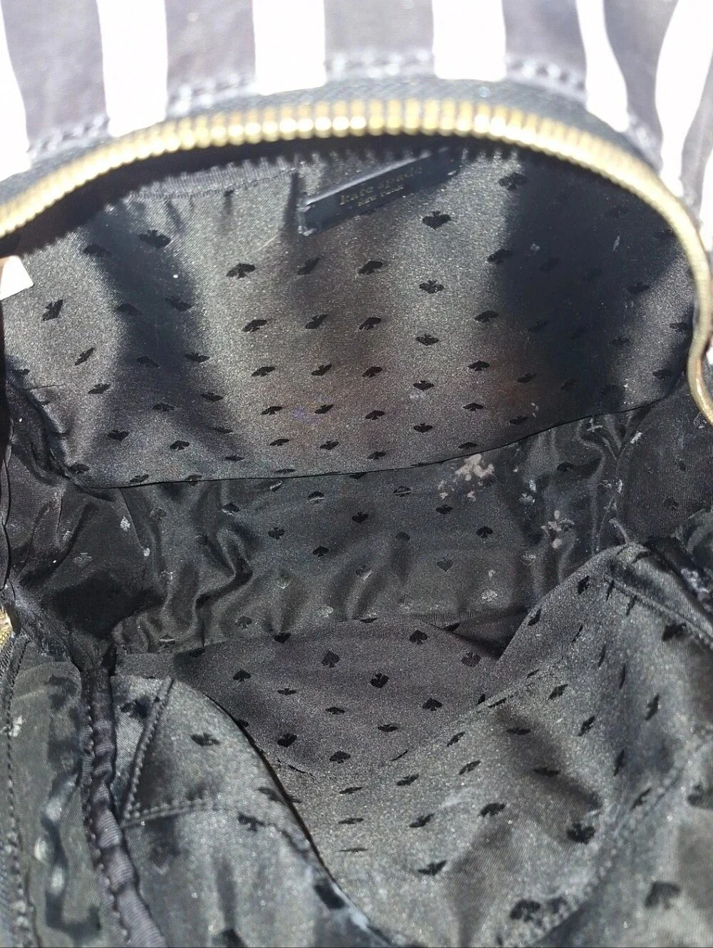 REHAB Kate Spade Black & White Striped Backpack EUC